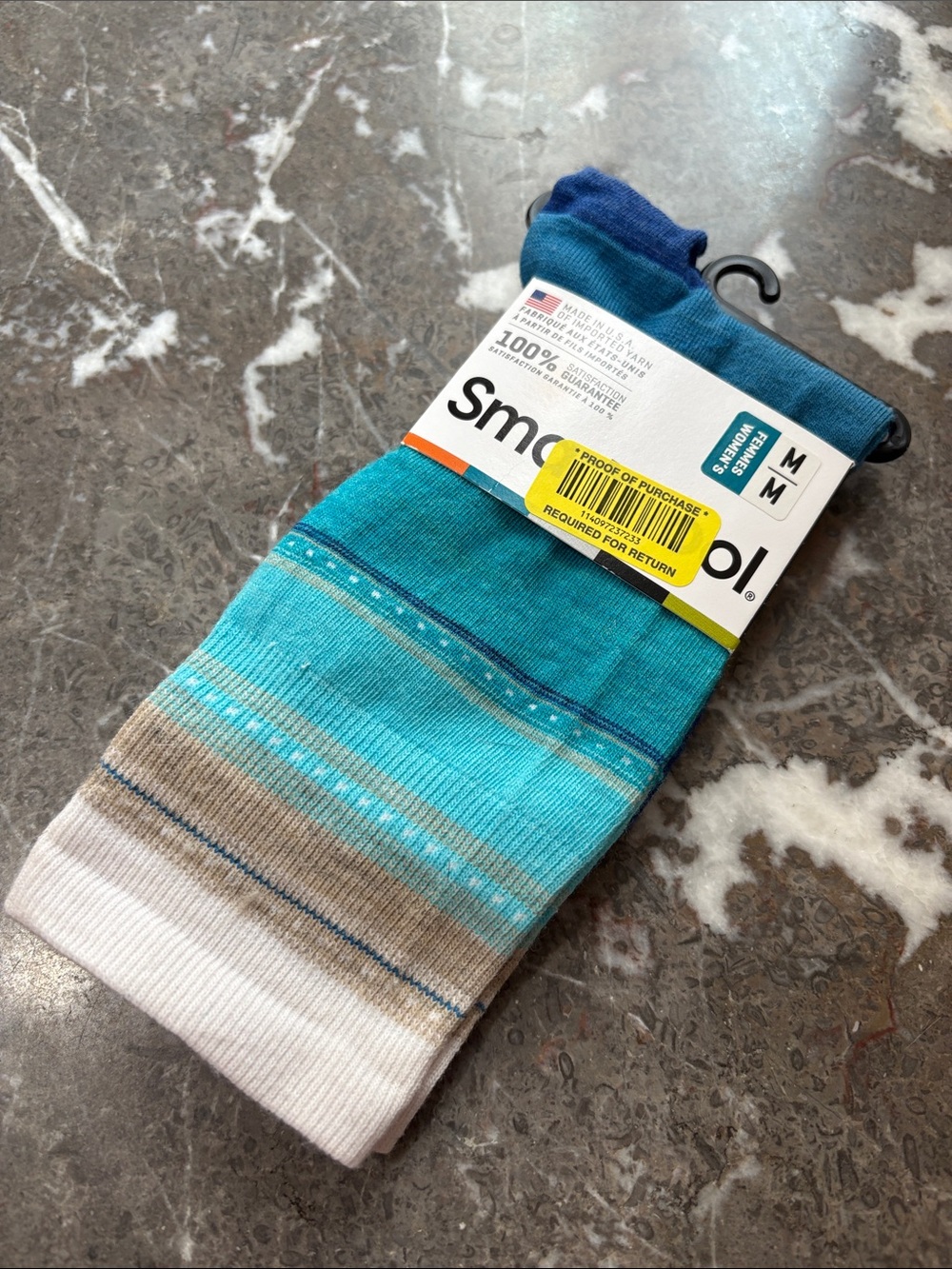 NEW - NWT - Smartwool Women’s beautiful Teal & Blue Gradient Crew Socks